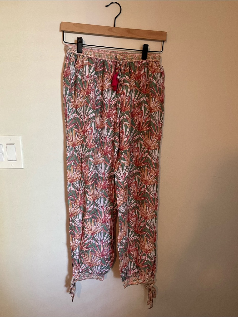 World Market Pink Floral Print Drawstring Lounge Pants
